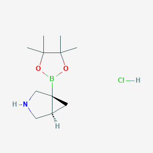 molecular formula C11H21BClNO2 B13570136 rac-(1R,5S)-1-(tetramethyl-1,3,2-dioxaborolan-2-yl)-3-azabicyclo[3.1.0]hexane hydrochloride 
