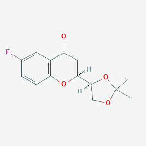 molecular formula C14H15FO4 B135703 (1'S,2S)-2-[(1',2'-O-Isopropylidene)dihydroxyethyl]-6-fluorochroman-4-one CAS No. 797054-20-7