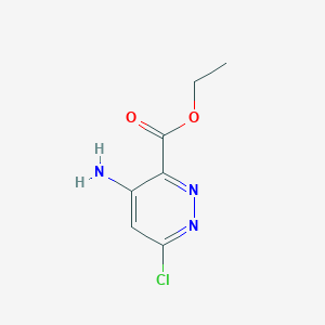 molecular formula C7H8ClN3O2 B13570401 Ethyl 4-amino-6-chloropyridazine-3-carboxylate 