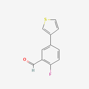 molecular formula C11H7FOS B1357041 2-Fluoro-5-(thiophen-3-yl)benzaldehyde 