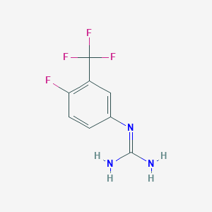 molecular formula C8H7F4N3 B1357053 N-[4-fluoro-3-(trifluoromethyl)phenyl]guanidine 