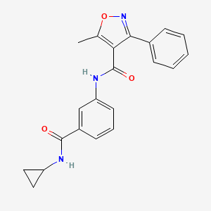molecular formula C21H19N3O3 B13570589 N-[3-(cyclopropylcarbamoyl)phenyl]-5-methyl-3-phenyl-1,2-oxazole-4-carboxamide 