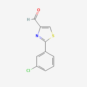 molecular formula C10H6ClNOS B1357068 2-(3-氯苯基)噻唑-4-甲醛 CAS No. 859850-99-0