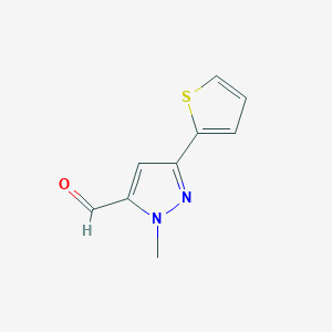 molecular formula C9H8N2OS B1357070 1-Methyl-3-thien-2-YL-1H-pyrazole-5-carbaldehyde CAS No. 879896-48-7