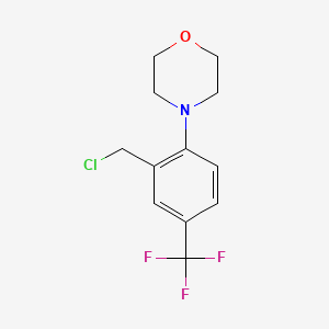 molecular formula C12H13ClF3NO B1357075 4-[2-(氯甲基)-4-(三氟甲基)苯基]吗啉 CAS No. 892502-15-7