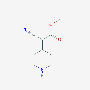 molecular formula C9H14N2O2 B13570841 Methyl 2-cyano-2-(piperidin-4-yl)acetate 