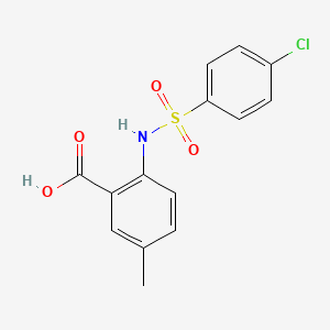 molecular formula C14H12ClNO4S B13571062 2-(4-Chlorobenzenesulfonamido)-5-methylbenzoic acid 