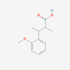 molecular formula C12H16O3 B13571189 3-(2-Methoxyphenyl)-2-methylbutanoic acid 