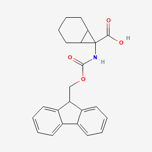 molecular formula C23H23NO4 B13571205 7-({[(9H-fluoren-9-yl)methoxy]carbonyl}amino)bicyclo[4.1.0]heptane-7-carboxylicacid 