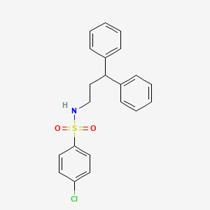 molecular formula C21H20ClNO2S B13571289 4-chloro-N-(3,3-diphenylpropyl)benzenesulfonamide 