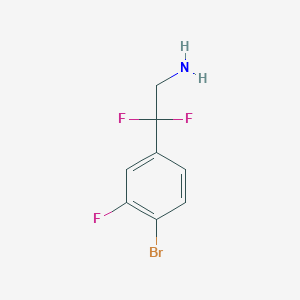 molecular formula C8H7BrF3N B13571336 2-(4-Bromo-3-fluorophenyl)-2,2-difluoroethan-1-amine 