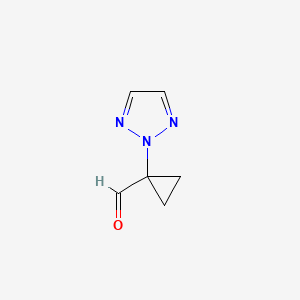 molecular formula C6H7N3O B13571344 1-(2H-1,2,3-triazol-2-yl)cyclopropane-1-carbaldehyde 