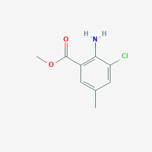 molecular formula C9H10ClNO2 B13571353 Methyl 2-amino-3-chloro-5-methylbenzoate 