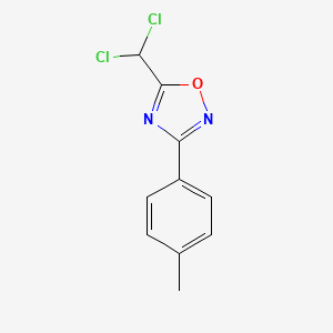 molecular formula C10H8Cl2N2O B1357140 5-(Dichloromethyl)-3-(p-tolyl)-1,2,4-oxadiazole CAS No. 59455-91-3