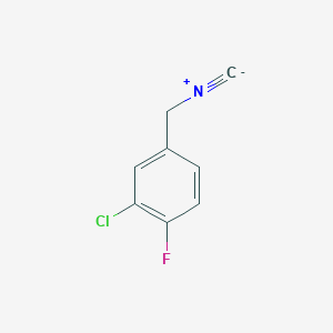 molecular formula C8H5ClFN B13571488 2-Chloro-1-fluoro-4-(isocyanomethyl)benzene 