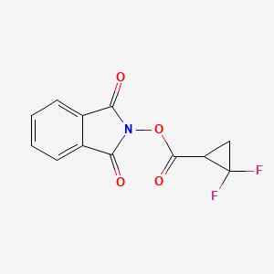 molecular formula C12H7F2NO4 B13571507 (1,3-dioxoisoindol-2-yl) 2,2-difluorocyclopropane-1-carboxylate 