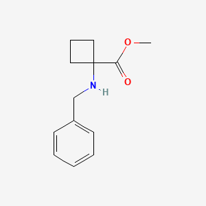 molecular formula C13H17NO2 B13571529 Methyl 1-(benzylamino)cyclobutane-1-carboxylate 