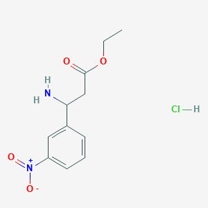 molecular formula C11H15ClN2O4 B1357159 Ethyl 3-amino-3-(3-nitrophenyl)propanoate hydrochloride CAS No. 283613-07-0