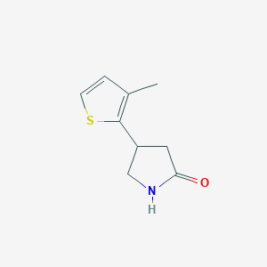 molecular formula C9H11NOS B13571590 4-(3-Methylthiophen-2-yl)pyrrolidin-2-one 