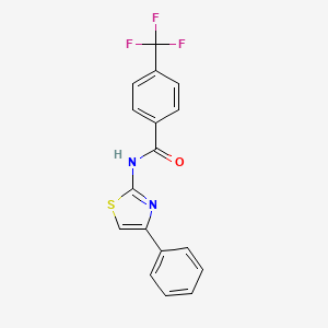 molecular formula C17H11F3N2OS B13571619 N-(4-phenyl-1,3-thiazol-2-yl)-4-(trifluoromethyl)benzamide 
