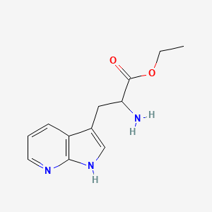 molecular formula C12H15N3O2 B13571698 ethyl 2-amino-3-(1H-pyrrolo[2,3-b]pyridin-3-yl)propanoate 