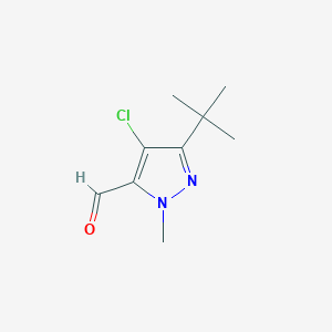 molecular formula C9H13ClN2O B13571726 3-tert-butyl-4-chloro-1-methyl-1H-pyrazole-5-carbaldehyde CAS No. 1558134-75-0