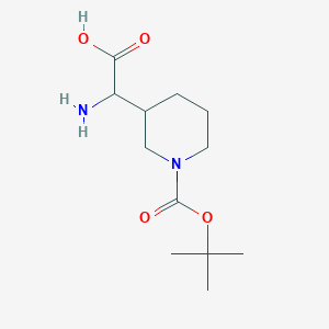 molecular formula C12H22N2O4 B13571753 2-Amino-2-[1-[(2-methylpropan-2-yl)oxycarbonyl]piperidin-3-yl]acetic acid 
