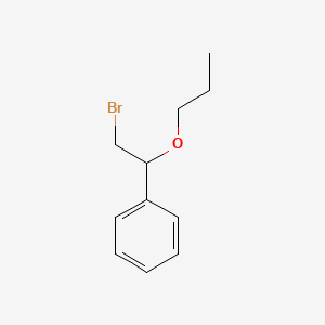 molecular formula C11H15BrO B13571772 Benzene, (2-bromo-1-propoxyethyl)- CAS No. 52855-10-4