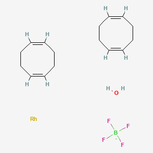 molecular formula C16H26BF4ORh- B1357179 Bis(1,5-cyclooctadiene)rhodium(I) tetrafluoroborate hydrate CAS No. 207124-65-0