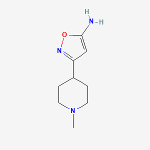 molecular formula C9H15N3O B13571874 5-Amino-3-(1-methyl-4-piperidyl)isoxazole 