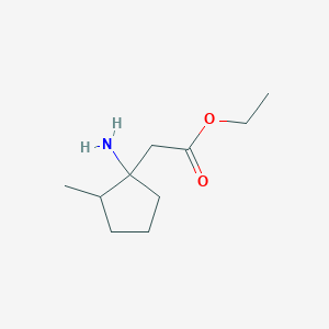 molecular formula C10H19NO2 B13571896 Ethyl 2-(1-amino-2-methylcyclopentyl)acetate 