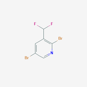 molecular formula C6H3Br2F2N B13572028 2,5-Dibromo-3-(difluoromethyl)pyridine 