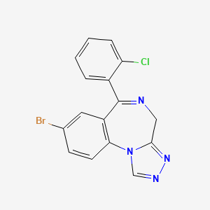molecular formula C16H10BrClN4 B1357205 8-bromo-6-(2-chlorophenyl)-4H-[1,2,4]triazolo[4,3-a][1,4]benzodiazepine CAS No. 919973-69-6