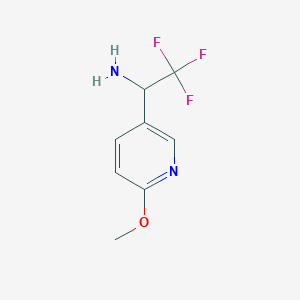molecular formula C8H9F3N2O B13572226 2,2,2-Trifluoro-1-(6-methoxypyridin-3-YL)ethanamine CAS No. 1060807-22-8