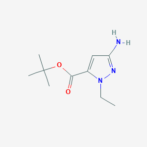 molecular formula C10H17N3O2 B13572264 tert-butyl 3-amino-1-ethyl-1H-pyrazole-5-carboxylate 