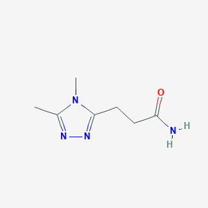molecular formula C7H12N4O B13572289 3-(dimethyl-4H-1,2,4-triazol-3-yl)propanamide 