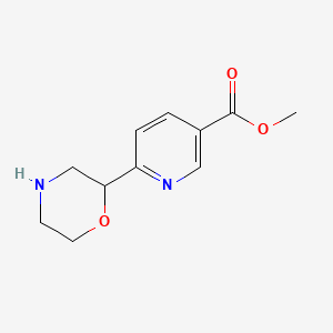 molecular formula C11H14N2O3 B13572291 Methyl 6-(morpholin-2-yl)nicotinate 