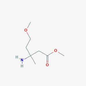 molecular formula C8H17NO3 B13572301 Methyl 3-amino-5-methoxy-3-methylpentanoate 