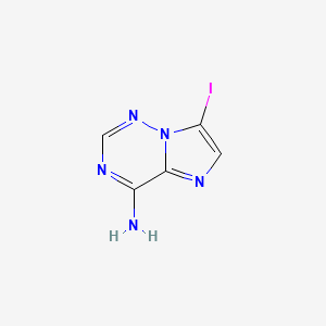 molecular formula C5H4IN5 B13572331 7-Iodoimidazo[2,1-f][1,2,4]triazin-4-amine 