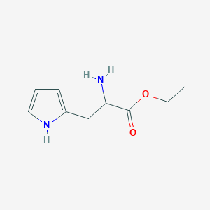 molecular formula C9H14N2O2 B13572349 ethyl 2-amino-3-(1H-pyrrol-2-yl)propanoate 