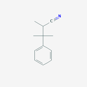 molecular formula C12H15N B13572350 2,3-Dimethyl-3-phenylbutanenitrile CAS No. 21101-89-3
