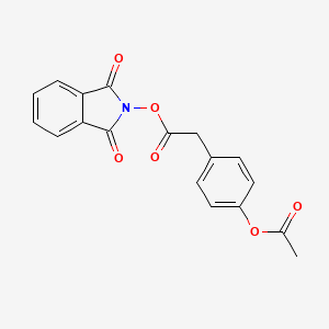 molecular formula C18H13NO6 B13572379 1,3-Dihydro-1,3-dioxo-2H-isoindol-2-yl 4-(acetyloxy)benzeneacetate 