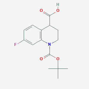 molecular formula C15H18FNO4 B13572410 1-(tert-Butoxycarbonyl)-7-fluoro-1,2,3,4-tetrahydroquinoline-4-carboxylic acid 