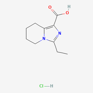 molecular formula C10H15ClN2O2 B13572435 3-ethyl-5H,6H,7H,8H-imidazo[1,5-a]pyridine-1-carboxylicacidhydrochloride 