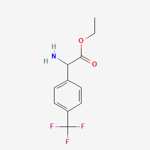 molecular formula C11H12F3NO2 B13572450 Ethyl 2-amino-2-(4-(trifluoromethyl)phenyl)acetate 