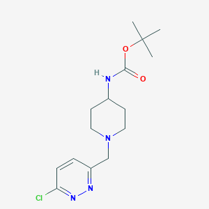 molecular formula C15H23ClN4O2 B13572461 Tert-butyl (1-((6-chloropyridazin-3-yl)methyl)piperidin-4-yl)carbamate 