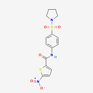molecular formula C15H15N3O5S2 B13572469 5-nitro-N-[4-(pyrrolidine-1-sulfonyl)phenyl]thiophene-2-carboxamide 