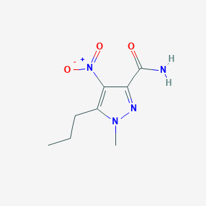 molecular formula C8H12N4O3 B135725 1-甲基-4-硝基-5-丙基-1H-吡唑-3-甲酰胺 CAS No. 247583-72-8