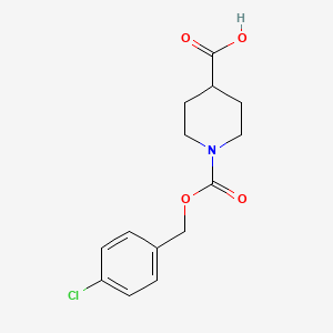 molecular formula C14H16ClNO4 B13572513 1-{[(4-Chlorophenyl)methoxy]carbonyl}piperidine-4-carboxylicacid 