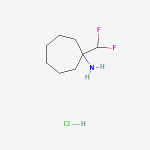 molecular formula C8H16ClF2N B13572518 1-(Difluoromethyl)cycloheptan-1-aminehydrochloride 